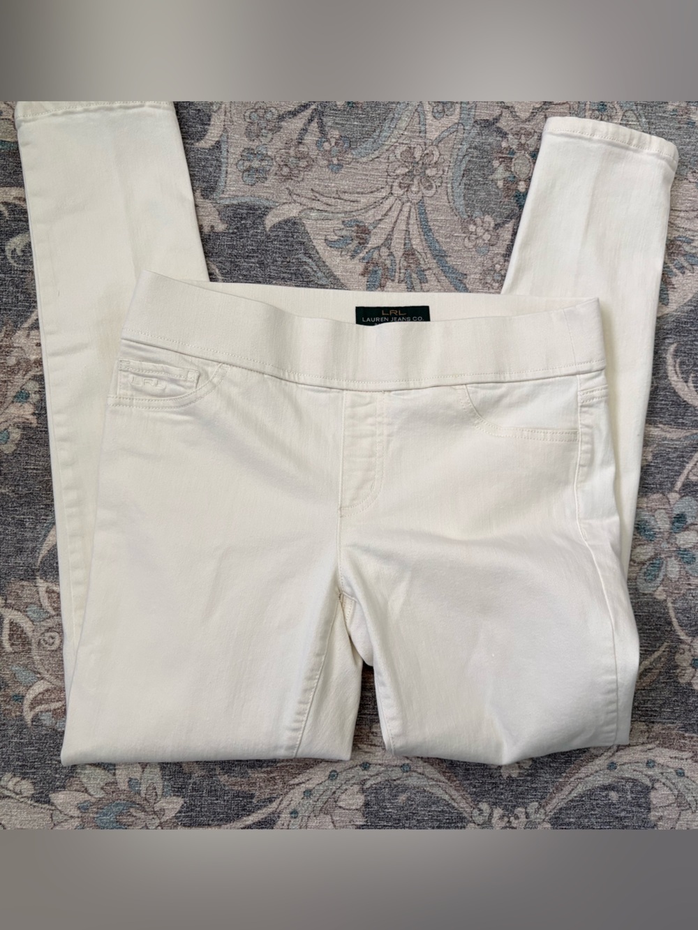 Lauren Ralph Lauren Off-White Cotton Straight Pants
